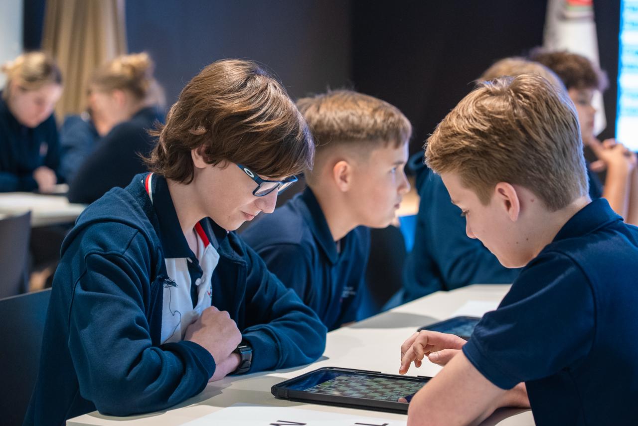 Intense chess match during RSAD tournament